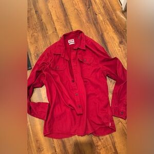 Vintage Wrangler Red Long-Sleeve Shirt Mens 2XL